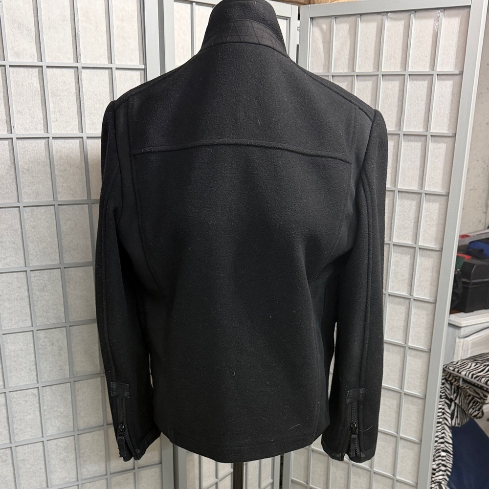 Tristan Black Military Field Jacket with Stand Collar, Large - Picture 4 of 10